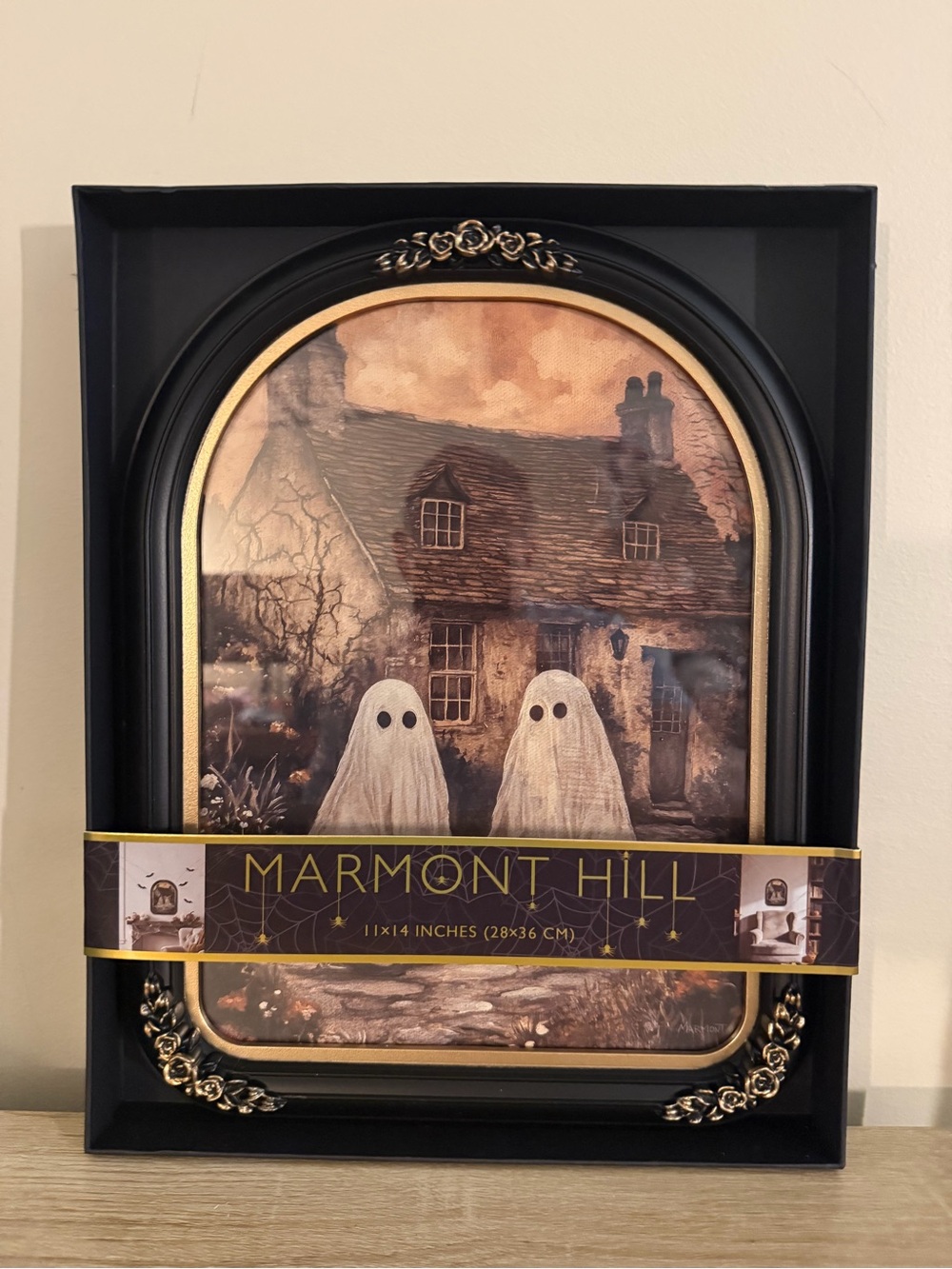 Marmont Hill Vintage Inspired Black Framed Ghosts & Haunted House Wall Picture